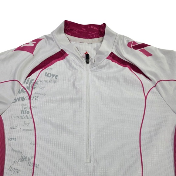 Specialized Cycling Jersey Womens White Maroon M Full Zip Colorblock Stretchy - Picture 3 of 13